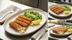 Knusprige Fischstäbchen selber machen – mit Mushy Peas und frischer Minze