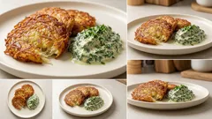 Knusprige Kartoffel-Rösti mit Rahmspinat – schnell gemacht und richtig sättigend